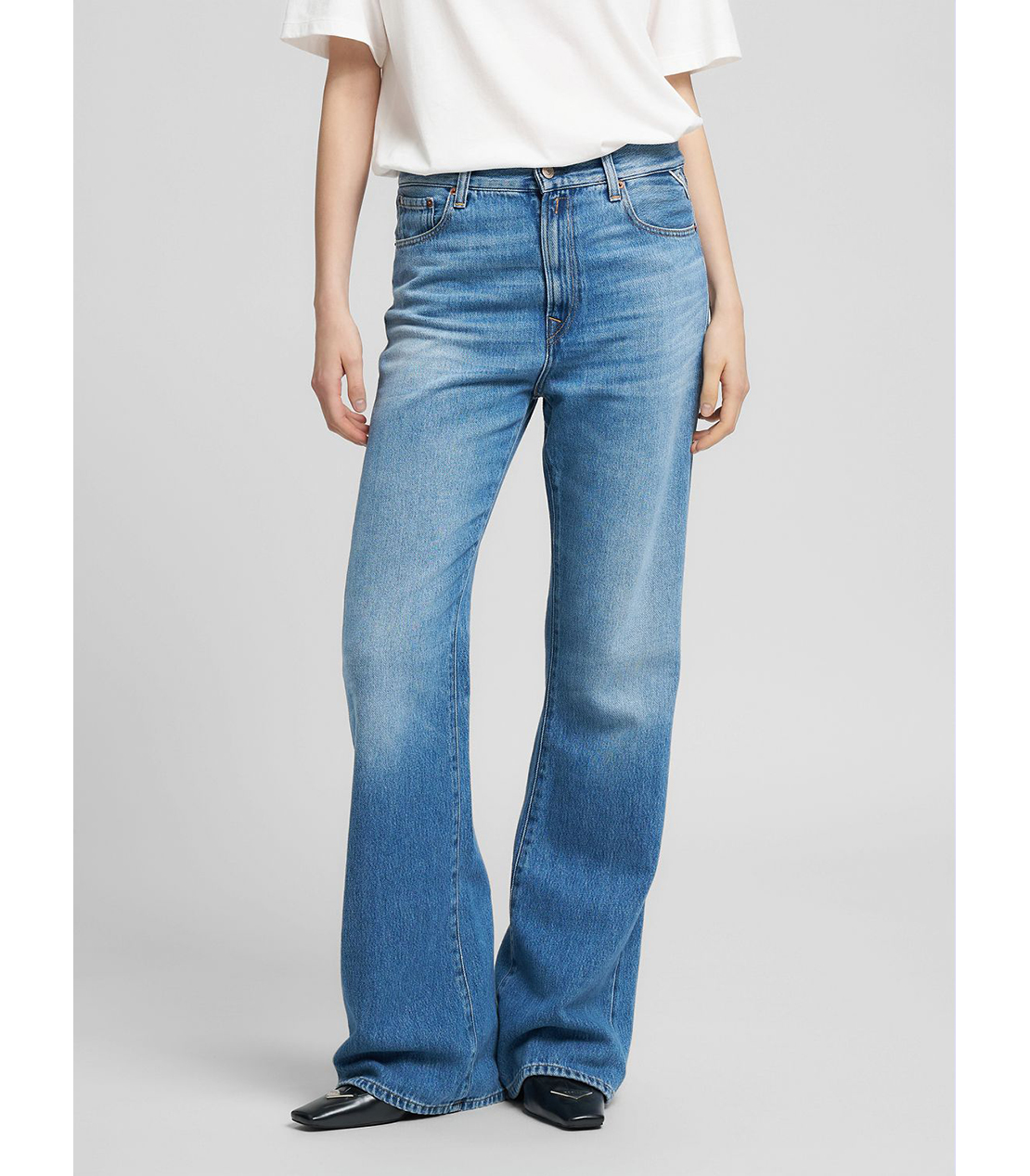 フレアーブーツカットBECKA コットンリヨセルブルーデニム 詳細画像 ブルー 2